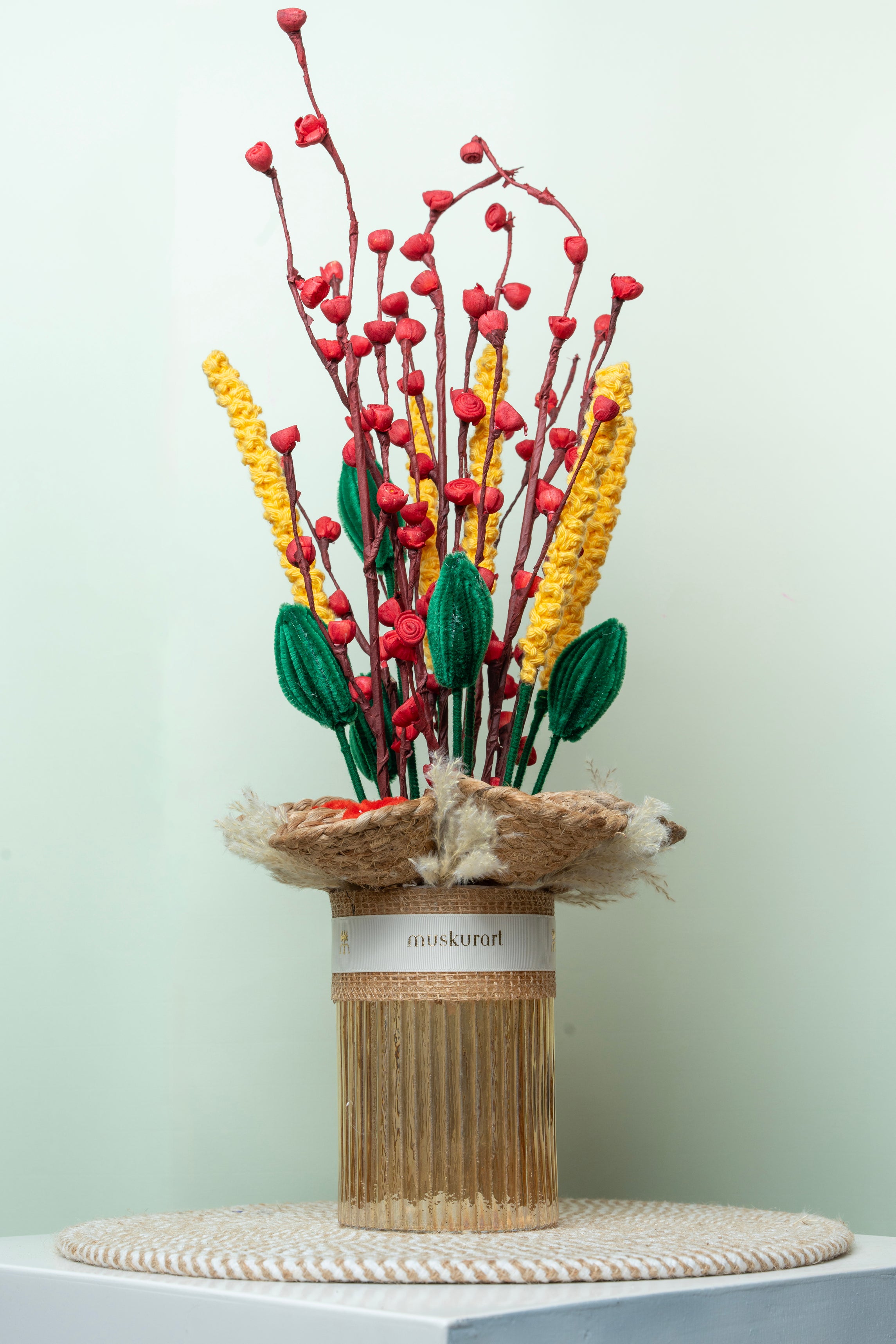 Crimson Glow - Personalized Velvet Flowers